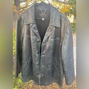 J. Crew Black Leather Trench Coat